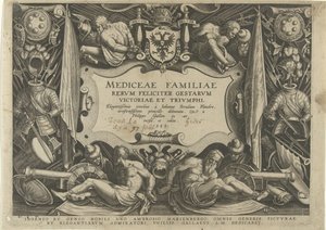 Titelprent van de serie af Medici-familien Familiehistorie af det geld De