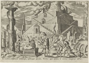 Babels tårn The Days of Doom of the Jewish People (serietitel) af Philips Galle