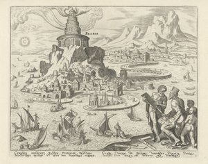 Alexandria Fyrtårn Pharos (titel på objekt) Verdens otte vidundere (serietitel) af Philips Galle