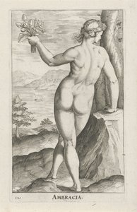 Vandnymfe Ambracia Ambracia (titel på objekt) Stroom en waternimfen (serietitel) Oceanitid-nymfer, epihidrid potamidus naiad (serietitel) af Philips Galle