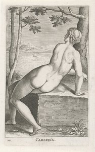 Waternimf soveværelse Soveværelse (titel på objekt) Stroom en waternimfen (serietitel) Oceanitid-nymfer, epihidrid potamidus naiads (serietitel) af Philips Galle
