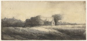 Landskab med en lystfisker i en båd af Philips Koninck (attributed to)