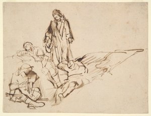 Studie af Kristus og de sovende apostle