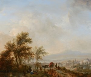 Hvile under jagten af Philips Wouwerman