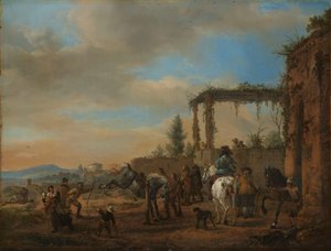 Rideskolen En rideskole af Philips Wouwerman