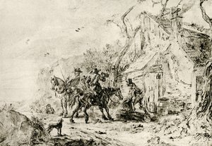 Stop ved værtshuset af Philips Wouwerman
