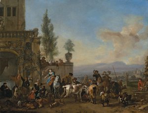 The Return from the Hunt (olie på panel)