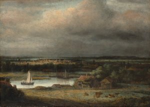 Bredt flodlandskab, c.1648-49 af Phillips de Koninck
