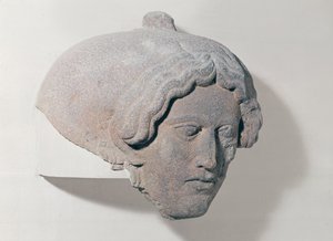 Hoved af en kvinde, fragment af en sarkofag af Phoenician