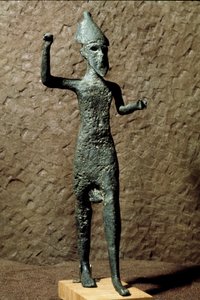 Fønikien: figur af en gud i bronze. Find i havet nær Selinunte (Selinonte), Sicilien. 14.-13. århundrede f.Kr. Palermo, det nationale arkæologiske museum