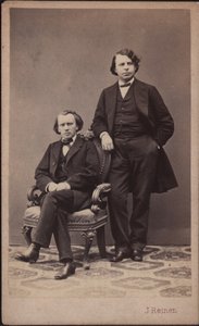 Johannes Brahms 1833-1897 og Josef Joachim 1831-1907, 1867. af Photo studio J. Reiner.