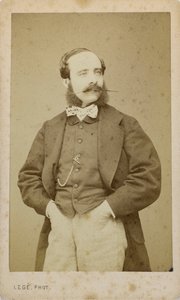 Portræt af violinisten og komponisten Adolphe Blanc 1828-1885, ca. 1870. af Photo studio Legé and Bergeron.