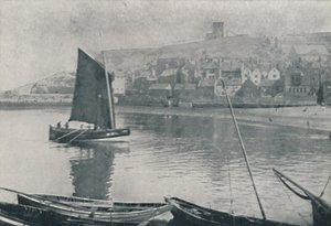 Whitby Harbour, 1910 af Photochrom Co Ltd of London