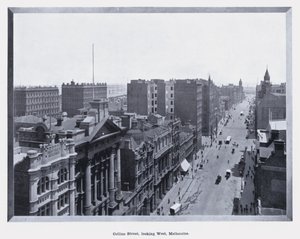 Collins Street, ser mod vest, Melbourne (s/h-billede)