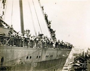 Mauretanien i Sydney, maj 1940 (s/h-billede)