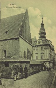 Den gamle nye synagoge, Prag (s/h-foto)