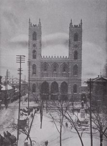 Notre Dame i vinter, Montreal (s/h foto) af Photographer Canadian