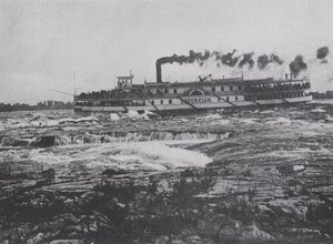 Skydning af Lachine Rapids, River St Lawrence (s/h foto)