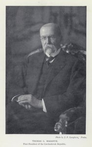 Tjekkoslovakiet: Thomas G Masaryk, Den Tjekkoslovakiske Republiks første præsident (s/h-foto)