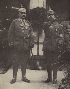Feltmarskal von Hindenburg og general Ludendorff, tyske hærchefer (farvelitografi) af Photographer German