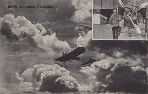 Den franske flyver Louis Bleriot og hans monoplan (s/h foto) af Photographer German