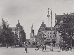 Kaiser Wilhelm Bridge og Kaiser Wilhelm Street (s/h foto) af Photographer German