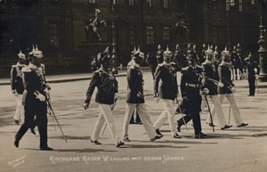 Kaiser Wilhelm II og hans sønner (s/h foto) af Photographer German