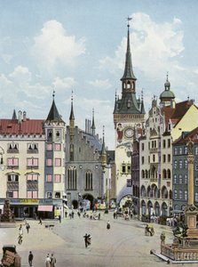 München/München: Marienplatz med det gamle rådhus (foto) af Photographer German