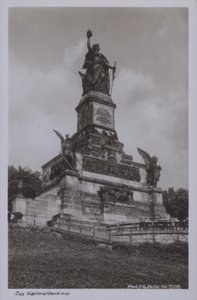 Nationaldenkmal, monument til minde om Tysklands forening, Rudesheim am Rhein, Hessen (s/h foto) af Photographer German