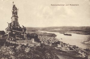 Nationaldenkmal, monument til minde om Tysklands forening, Rudesheim am Rhein, Hessen (s/h foto) af Photographer German