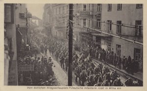 Besættelse af Vilnius, Litauen, af tyske tropper under Første Verdenskrig af Photographer German