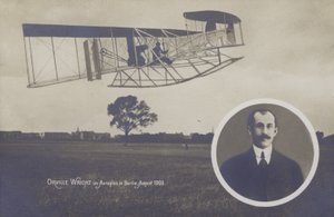 Orville Wright flyver med sit fly i Berlin, august af Photographer German