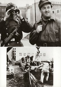 Siden den 13. august 1961 har den Tyske Demokratiske Republiks statsgrænse med Vestberlin været pålideligt beskyttet af den nationale folkehær .... (s/h foto) af Photographer German