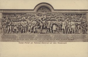 Kaiser, relief på Nationaldenkmal, monument til minde om Tysklands forening, Rudesheim am Rhein, Hessen (s/h foto) af Photographer German