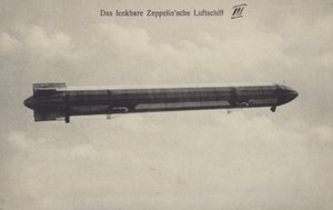 Zeppelin LZ III under flyvning (s/h foto) af Photographer German
