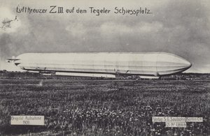 Zeppelin LZ III på Tegel skydebanen, Berlin (s/h foto) af Photographer German