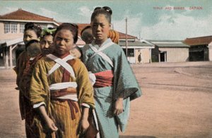 Piger og babyer, Japan (foto) af Photographer Japanese