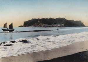 Japan, ca. 1912: Enoshima Island set nær Kamakura (foto) af Photographer Japanese