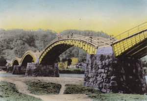 Japan, ca. 1912: Kintaikyo, tændt "Bridge of Damask Girdle," noteret i Japan, Suwo-provinsen (foto) af Photographer Japanese