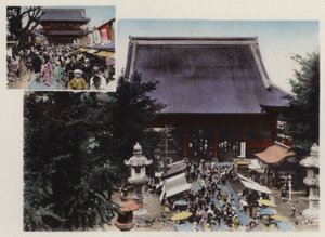 Japan, ca. 1912: Kwannon Temple og dets Ground and Various Show i Asakusa Park, Tokyo (foto) af Photographer Japanese