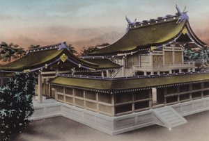 Japan, ca. 1912: Main Building of Meiji Jingu, Shrine, Tokyo (foto) af Photographer Japanese