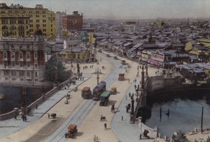 Japan, omkring 1912: Nihonbasi Street, Tokyo (foto) af Photographer Japanese