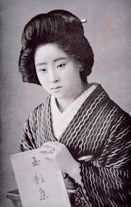 Japansk pige, ca. 1910 (s/h-billede)