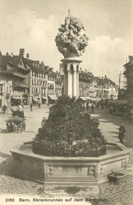 Bern, Schweiz, Barenbrunnen Auf Dem Barenplatz (s/h-foto) af Photographer Swiss
