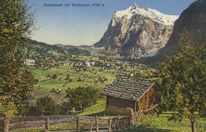 Grindelwald og Wetterhorn, Schweiz (farvefoto) af Photographer Swiss