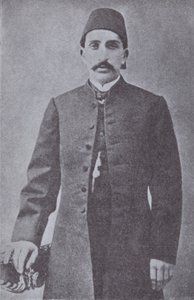 Abdul Hamid II, sultan fra det osmanniske imperium, væltet af de unge tyrkere i 1909 (s/h foto) af Photographer Turkish