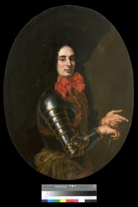 Portræt af en herre med rustning og rødt tørklæde, 1650-70