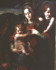 Madonna og barn med spædbarnet St. Johannes Døberen