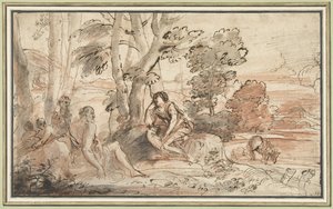 Ermina med hyrderne af Pier Francesco Mola