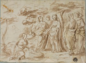 Fundet af Moses af Pier Francesco Mola